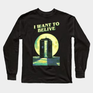 I Want To Belive Green Tradis Vintage Long Sleeve T-Shirt